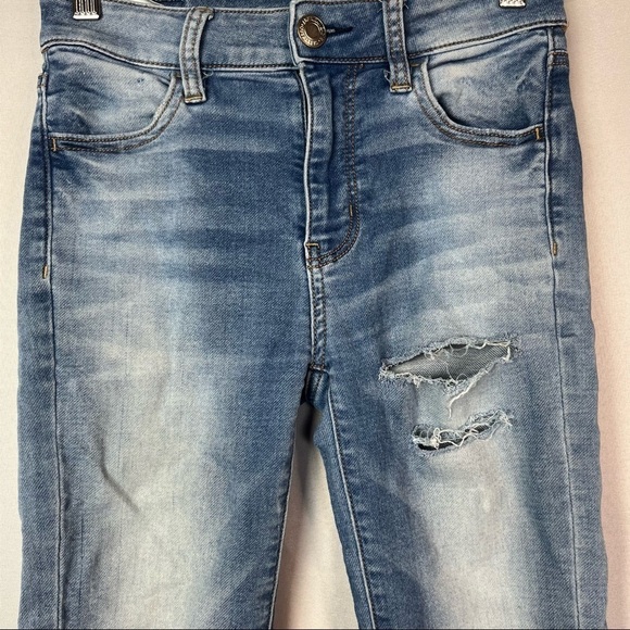 American Eagle AEO Medium Wash Hi-Rise Jegging Crop 0 - Picture 3 of 5